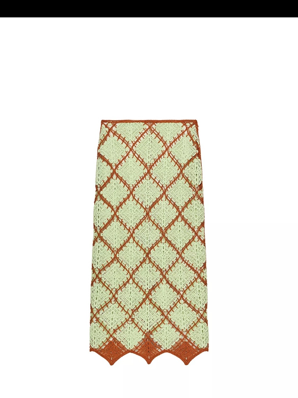 Zara Mint and Brown Crochet Two-Piece Midi Skirt Set - Picture 5 of 5